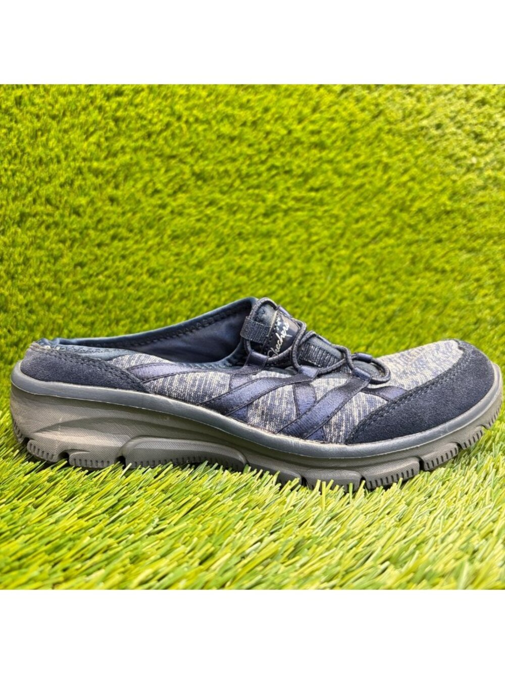 Skechers Easy Going Rolling Clog Womens Size 7 Navy Casual Slip On Mule Shoes